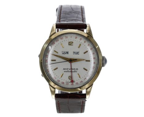 Movado 'bumper' automatic triple calendar stainless steel gentleman's wristwatch, case no. 2560xx 161xx, circa 1950s, silvere