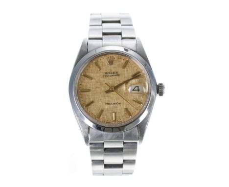 Rolex Oysterdate Precision stainless steel gentleman's wristwatch, reference no. 6694, serial no. 2086xxx, circa 1969, circul
