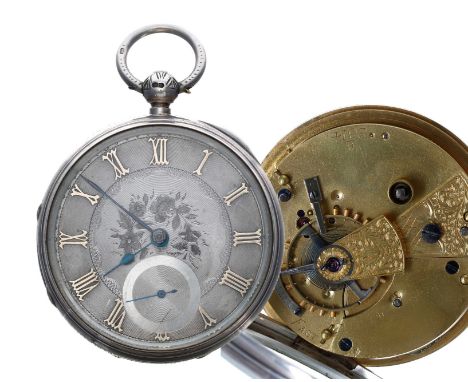 Large Victorian silver fusee lever pocket watch, Chester 1889, unsigned movement with compensated balance and regulator, no. 