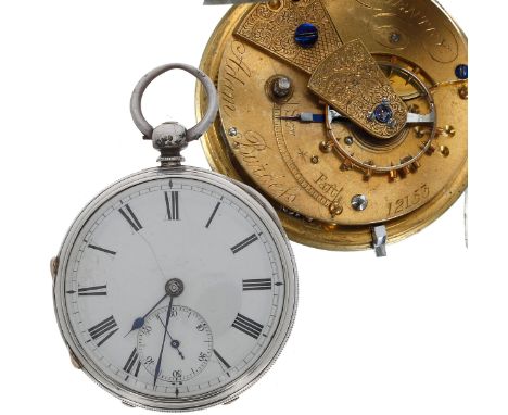 Victorian silver fusee lever pocket watch, London 1878, the movement signed Adam Burdess, Coventry, no. 12153, with engraved 