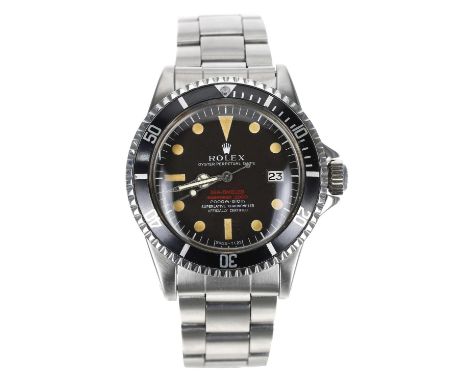 Fine Rolex Oyster Perpetual Date Sea-Dweller 'Double Red' Submariner 2000 stainless steel gentleman's wristwatch, reference n