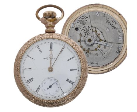 Elgin National Watch Co. gold plated lever pocket watch, circa 1899, serial no. 8117953, signed 7 jewel movement with safety 