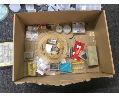 Quantity of watch and clock parts and spares to include wristwatch hands, pocket watch and wristwatch dials and glasses, wris