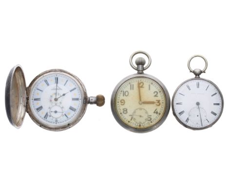 Silver (0.935) lever set hunter pocket watch, the movement signed I. Moendelsohn &amp; Co., Cape Town, signed decorated Roman