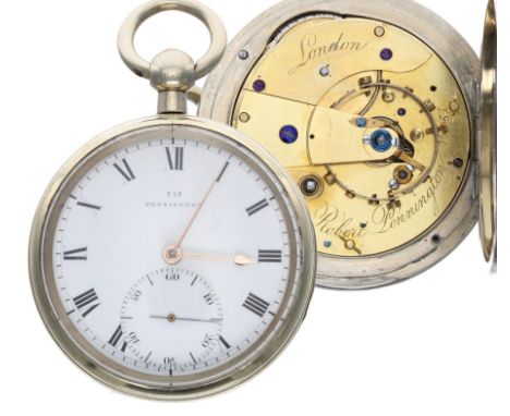Early 19th century English pocket chronometer signed Robert Pennington, London, no. 151, the fusee movement with spring deten