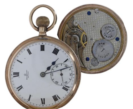 Astral Coventry 9ct half hunter lever pocket watch, London 1912, signed movement and dial, metal hinged cuvette, plain case, 