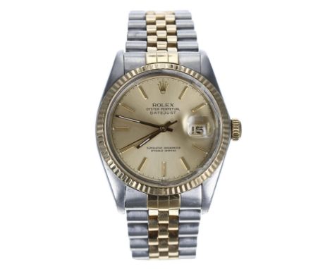 Rolex Oyster Perpetual Datejust gold and stainless steel gentleman's wristwatch, reference no. 16013, serial no. 9740xxx, cir