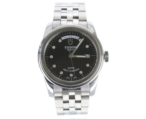 Tudor Genéve Glamour Day/Date Rotor Self-Winding stainless steel gentleman's wristwatch, reference no. 56000, serial no. I365