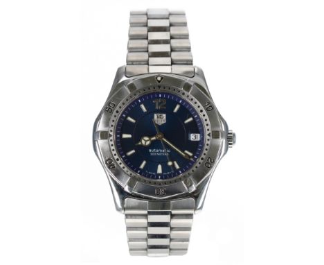 Tag Heuer 2000 Series automatic stainless steel gentleman's wristwatch, reference no. WK2117, serial no. BV8xxx, blue dial, r