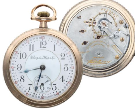 Hampden Watch Co. 'Railway Special' gold plated lever set pocket watch, circa 1910, signed 21 jewel movement adjusted to five