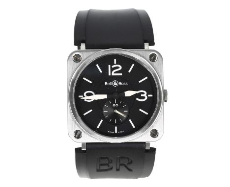 Bell & Ross BRS 98 square cased stainless steel gentleman's wristwatch, reference no. BRS-98-S, serial no. 01xxx, circa 2014,