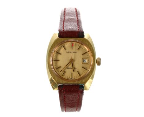 Longines automatic gold plated and stainless steel lady's wristwatch, reference no. 1506 1, case no. 16584xxx, circa 1974, ch