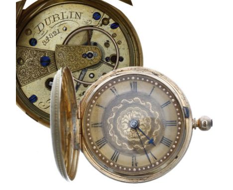 Victorian 18ct fusee lever hunter pocket watch, London 1879, the movement signed J. Martin, Dublin, no. 84821, with engraved 