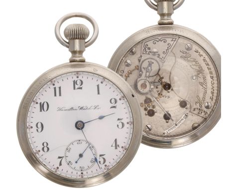 Hamilton Watch Co. nickel/presentation cased lever set pocket watch, circa 1905, serial no. 478780, signed 17 jewel adjusted 