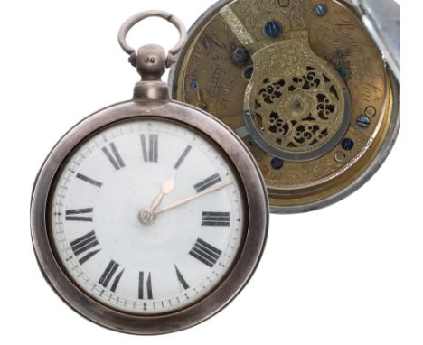 Victorian silver verge pair cased pocket watch, London 1863, the fusee movement signed Reeves & Son, Capel, no. 48688, with p