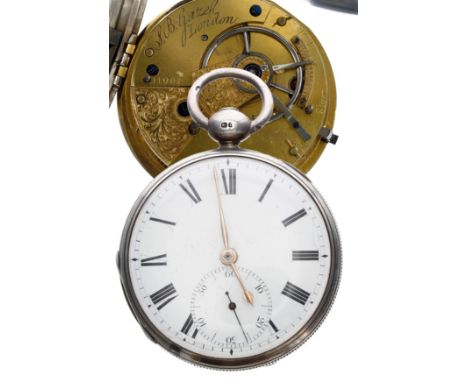 George IV silver fusee lever pocket watch, London 1828, the movement signed Gazel, London, no. 11904, with engraved balance c