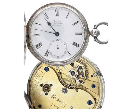 Arnold/Charles Frodsham silver half hunter lever pocket watch, London 1852, three-quarter plate movement signed Chas Frodsham