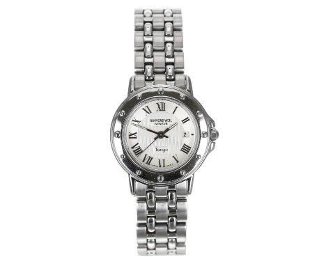 Raymond Weil Tango stainless steel lady's wristwatch, reference no. 5360, serial no. Y03xxxx, silvered dial with Roman numera