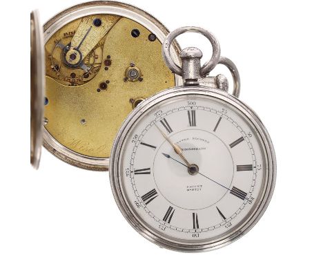 Edwardian silver 'Centre Seconds Chronograph' lever pocket watch, Chester 1907, the three quarter plate movement signed E. Wi