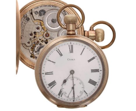 Tacy Watch Co. 'Admiral' gold filled lever pocket watch, signed 17 jewel 4 adjustments 'U.S.A. PAT. MAY. 24. 1904' movement, 