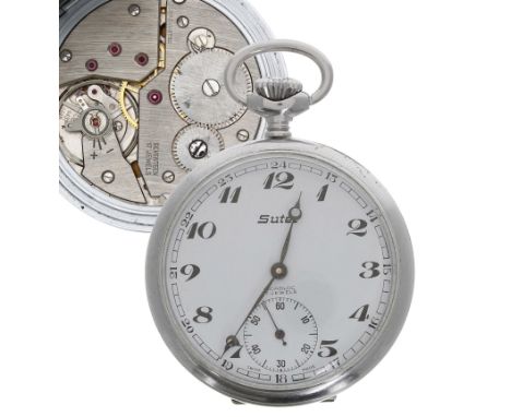 Railway Interest - British Railway Western Region (B.R-W.R) chrome cased lever pocket watch, Swiss unsigned 17 jewel unadjust