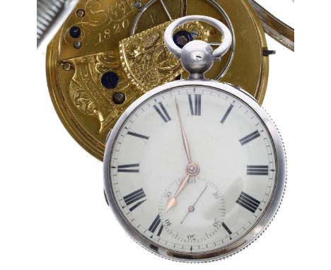 Early 19th century silver fusee 'Patent' lever pocket watch, Chester 1820, the movement signed Iohn Johnson, Liverpool, no. 1