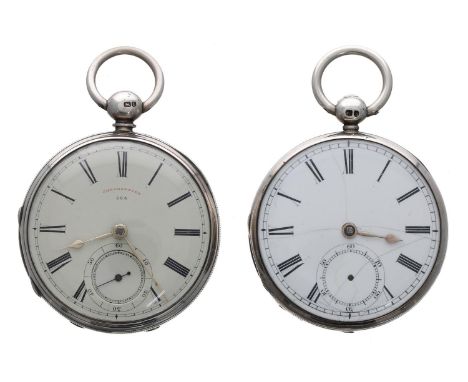 Victorian silver fusee lever pocket watch, Chester 1857, modified movement signed D. Roberts, W'm Limcock (scratched through)