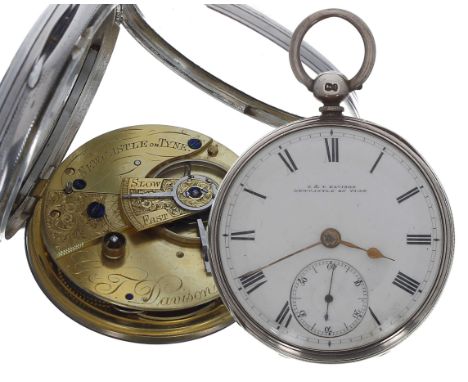 Victorian silver fusee lever pocket watch, London 1871, the movement signed G. & T. Davidson, Newcastle on Tyne, no. 34966, w