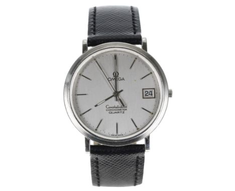 Omega Constellation Chronometer Quartz stainless steel gentleman's wristwatch, silvered dial with applied silver hour baton m
