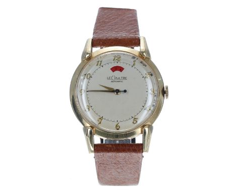 LeCoultre 'Powermatic' 10k gold filled 'bumper' gentleman's wristwatch, serial no. 680xxx, circa 1950s, silvered dial with gi