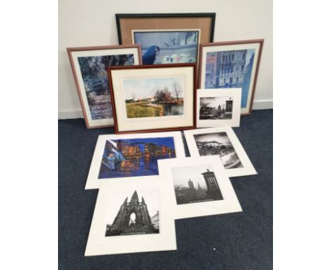 VARIOUS PRINTS AND PHOTOGRAPHSincluding Monet, photographs of Edinburgh, large framed print of Henry Stacy Narks 'Parrots and
