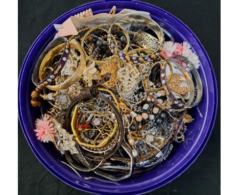 SELECTION OF COSTUME JEWELLERYincluding a fourteen carat gold plated bangle, other bangles, bracelets, necklaces and earrings