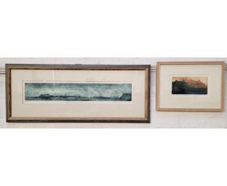 JOHN HEYWOOD (SCOTTISH)Edinburgh From Blackford Hill, limited edition print number 34/150, signed, 13 x 63 cm, 35 x 83cm incl