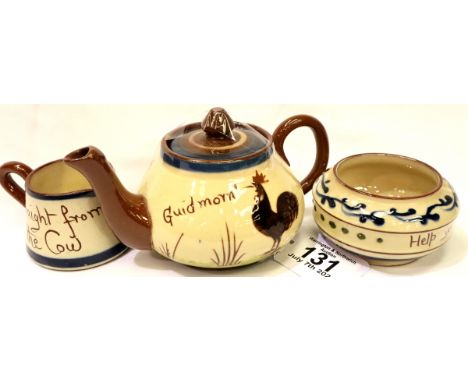 Torquay Ware teapot set. P&amp;P Group 3 (£25+VAT for the first lot and £5+VAT for subsequent lots) 