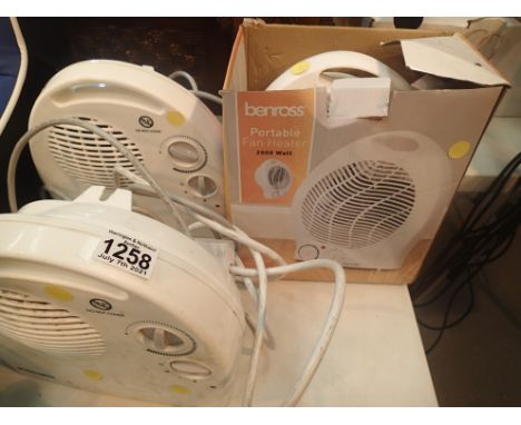 Three electric fan heaters. Not available for in-house P&amp;P, contact Paul O'Hea at Mailboxes on 01925 659133
Condition Rep