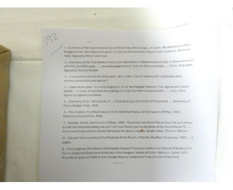 DOCUMENTS &amp; LETTERS, South West Scotland..&nbsp;&nbsp;A carton of legal documents, letters &amp; notes, incl. manuscript 