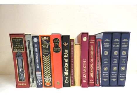 FOLIO SOCIETY.&nbsp;&nbsp;Pepys Diary. 3 vols. in slip case; also 11 others, Folio Society in slip cases.&nbsp; (14).
