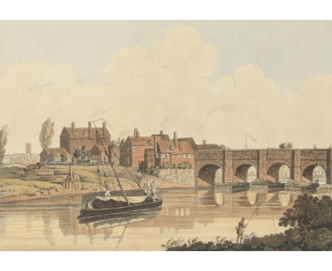THOMAS CARTWRIGHT (FL1794-1818) AFTER RICHARD BONINGTON (1768-1835)VIEW ON THE RIVER TRENT NEAR NOTTINGHAM; SOUTH EAST VIEW O