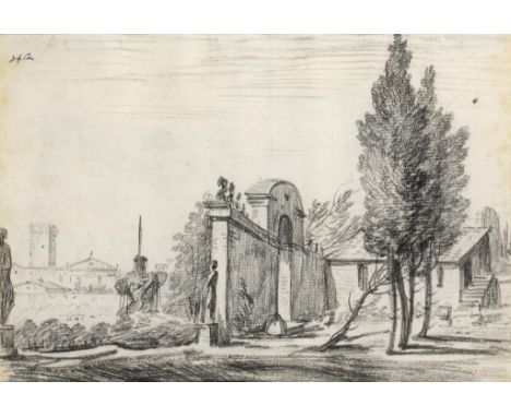 ITALIAN SCHOOL, 18TH CENTURY ROMAN RUINS pencil on laid paper, numbered 42 upper left, 14 x 20.5cm and Italian School, 18th c