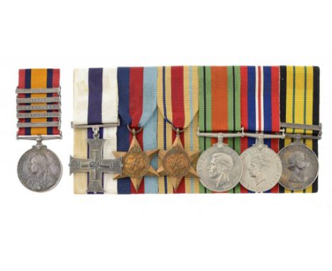 WORLD WAR TWO MC GROUP OF SIX Military Cross, reverse dated 1941, 1939-1945 Star, Africa Star, Defence Medal, War Medal and A