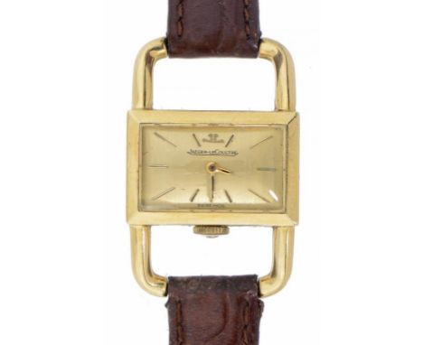 A JAEGER LECOULTRE 18CT GOLD LADY'S WRISTWATCH  Ref 1671, numbered on case back 1335355/1671/21, 23 x 33cm ++In satisfactory 
