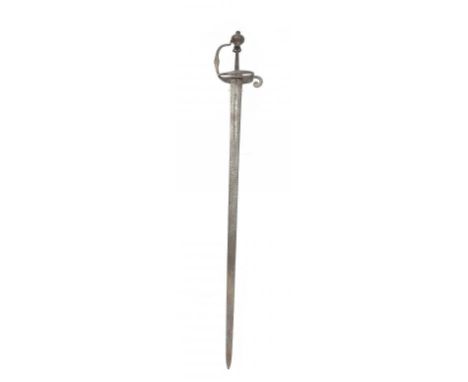 A DUTCH CAVALRY' WALLOON' SWORD OF THE TYPE ASSOCIATED WITH THE AMSTERDAM TOWN GUARD, 17TH C  the Spanish double edged blade 