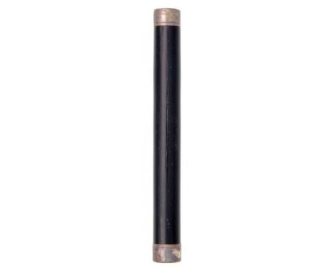 A SCOTTISH GEORGE III SILVER MOUNTED EBONY TIPSTAFF, DATED 1803 one terminal engraved with crown and G III R, the other with 