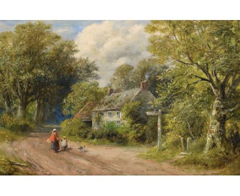 GEORGE TURNER (1841-1910) COTTAGE AT KIRK IRETON DERBYSHIRE signed, signed again, dated 1900, inscribed with the title, price