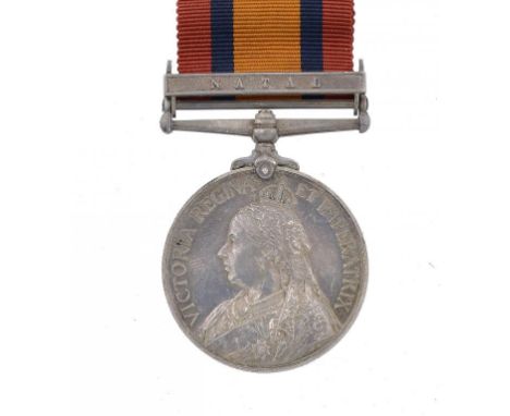 ANGLO BOER WAR  QUEEN'S SOUTH AFRICA MEDAL  one clasp Natal TPR J R SYKES MURRAY'S HORSE