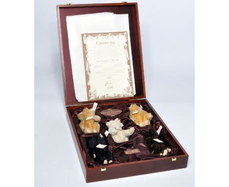 Steiff Baby Bear Set 1989-1993 Limited Edition British Collector's Set 1313 of 1847. Set of 5 - 16cm (6.25") buttoned bears i