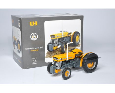 Universal Hobbies 1/16 diecast farm model issue comprising Massey Ferguson 135 industrial Tractor. Looks to be without obviou