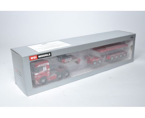 WSI 1/50 diecast model truck issue comprising Limited Edition 117/205 Scania S650 (6x4) tractor unit with 2 axle dolly and 4 