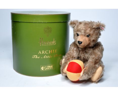 Steiff 'Archie the Attic Bear' Harrods exclusive teddy bear - Limited Edition 205 of 1500 pieces in original green hat box. C