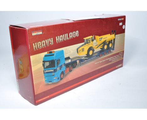 Corgi 1/50 diecast model truck comprising Limited Edition Heavy Haulage issue CC13242 DAF XF Super Space CAB Nooteboom Step F